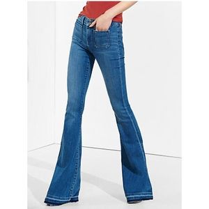 Flare jeans with let-out hem